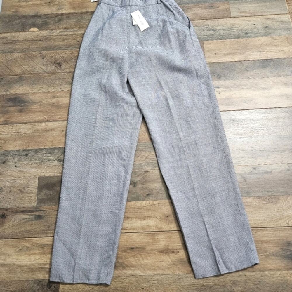 NEW Eric New York Linen High Rise Blue Marled Dress Pants Size 6 Career Corpcore - Picture 2 of 13